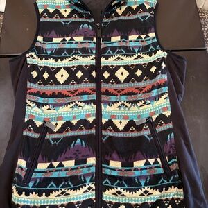 Cow girl Tough Aztec Print fitted Zip-Up Vest - Multicolor